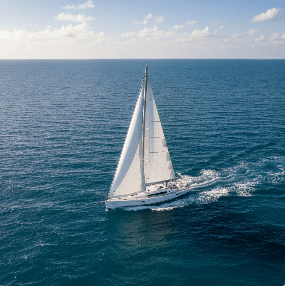yacht delivery solutions pacific ocean flat sea and calm sky
